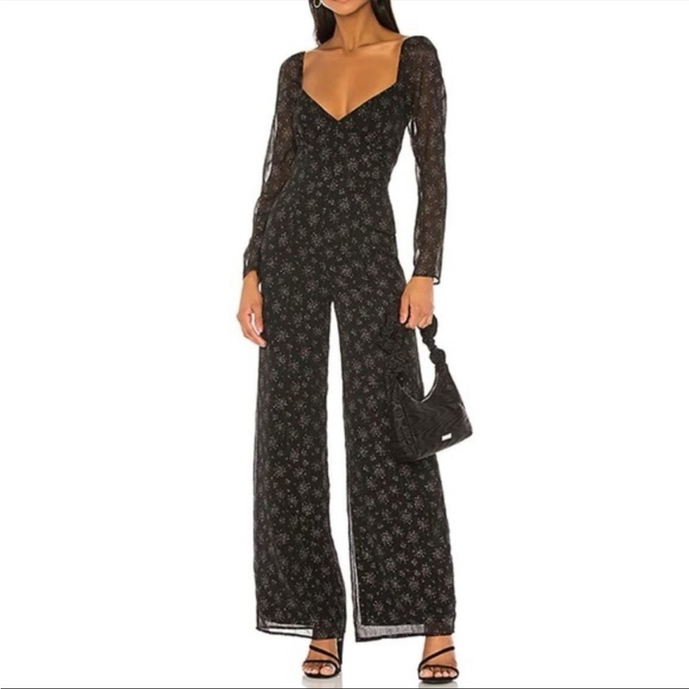 Privacy Please Everleigh Jumpsuit in black Amelia floral size XS